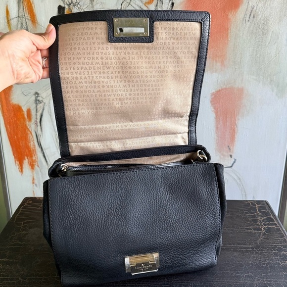 Kate Spade Black Leather and Suede Magnolia Park Top Handle Bag - Picture 8 of 15